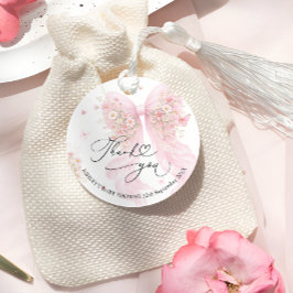 Etiquetas Para Lembrancinhas Pink Bow Wildflower Baby Shower Thank You