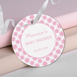 Etiquetas Para Lembrancinhas Pink Floral Baby Shower