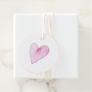 Etiquetas Para Lembrancinhas Pink Heart Pattern Watercolor Sweet Love Eterno