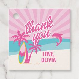 Etiquetas Para Lembrancinhas Pink Malibu Beach Palm Birthday