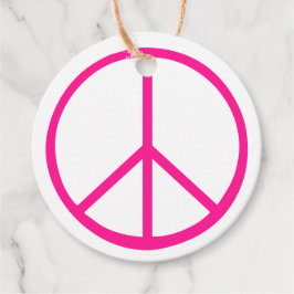 Etiquetas Para Lembrancinhas Pink Peace Sign Groovy Gift Wrap