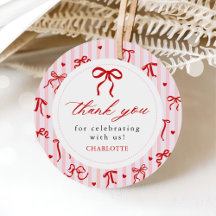 Pink Red Coquette Bow Valentine Baby Shower