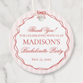 Etiquetas Para Lembrancinhas Pink & Red Heart Lingerie Bachelorette Party