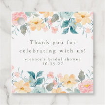 Pink Teal Floral Noiva Chuva de Presentes Personal