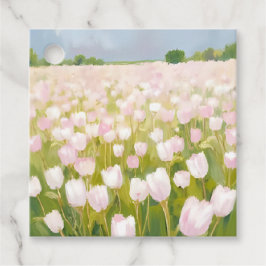 Etiquetas Para Lembrancinhas Pintura de Campo de Flores de Tulipas Brancas