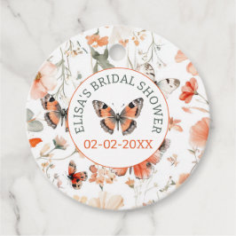 Etiquetas Para Lembrancinhas Pintura em Aquarela do Prado da Borboleta Chuveiro