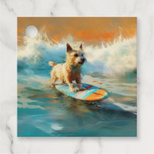 Etiquetas Para Lembrancinhas Pintura para surfar na praia do Biewer Terrier