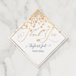 Etiquetas Para Lembrancinhas PixDezines Dazzled Confetes de Ouro Falso, Obrigad