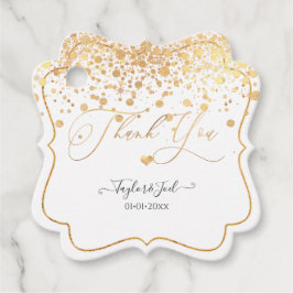 Etiquetas Para Lembrancinhas PixDezines Dazzled Falso Confete Dourado, Obrigado