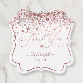 Etiquetas Para Lembrancinhas PixDezines Dazzled Falso Confete Dourado Rosa + Co