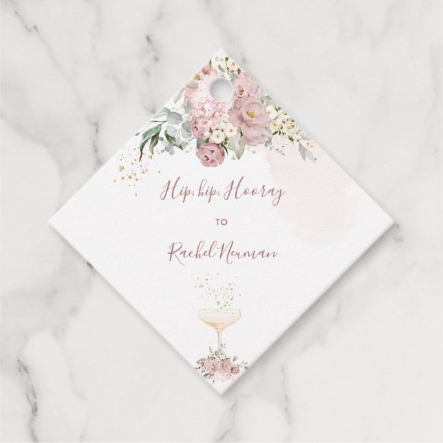 Etiquetas Para Lembrancinhas PixDezines Rosa Empoeirado  (Frente)