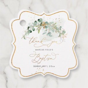 Etiquetas Para Lembrancinhas PixDezines Watercolor Gerência Eucalyptus Baptism