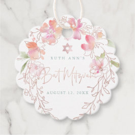 Etiquetas Para Lembrancinhas PixDezines Watercolor Sweet Pea Wreath Mitzvah