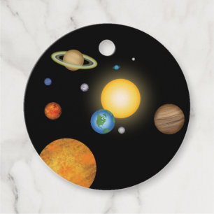 Etiquetas Para Lembrancinhas Planetas do Sistema Solar no Espaço Escuro Profund