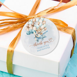 Etiquetas Para Lembrancinhas Podemos Esperar Chá de fraldas De Balões Azuis