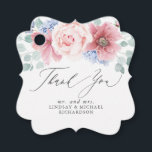 Etiquetas Para Lembrancinhas Poeirento Rosa Poeirento Azul Floral Elegante Obri<br><div class="desc">Rosa poeirenta e flores azuis poeirentas etiquetas de agradecimento</div>