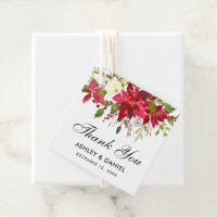 Poinsettia Floral Square Weding Obrigado