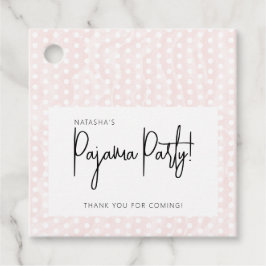 Etiquetas Para Lembrancinhas Pontos de Bolinhas de Festa de Pijama Rosa Suave