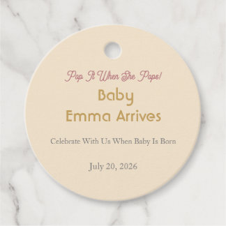Etiquetas Para Lembrancinhas Pop It When She Pops | Baby Shower Favor Tag