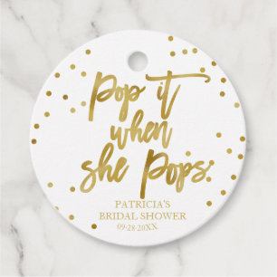Etiquetas Para Lembrancinhas Pop Quando Pop Chá de fraldas De Folha De Ouro