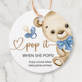 Etiquetas Para Lembrancinhas Pop Quando Pop O Chá de fraldas Do Urso De Fora