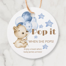 Etiquetas Para Lembrancinhas Pop Quando Pop O Chá de fraldas Do Urso De Fora