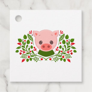 Etiquetas Para Lembrancinhas Porco de Natal Fofo