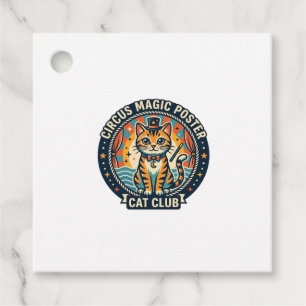 Etiquetas Para Lembrancinhas Pôster de Magia de Circo Gato Design de Gatinho Fo