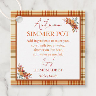 Etiquetas Para Lembrancinhas Potpourri de Outono para Panela de Simmer