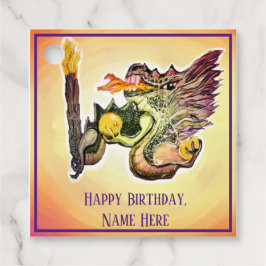 Etiquetas Para Lembrancinhas Praça da Cura Energética do Dragão de Fogo