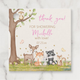 Etiquetas Para Lembrancinhas Praça dos Animais da Floresta Castanho Rosa