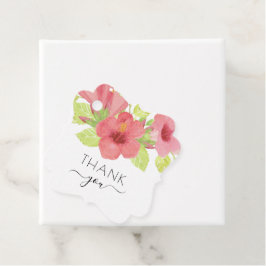 Etiquetas Para Lembrancinhas Praça Rico Floral do Hibiscus Watercolor Rosa