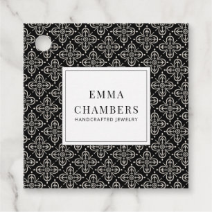 Etiquetas Para Lembrancinhas Preço Padrão do Motif Branco Preto do Designer de 