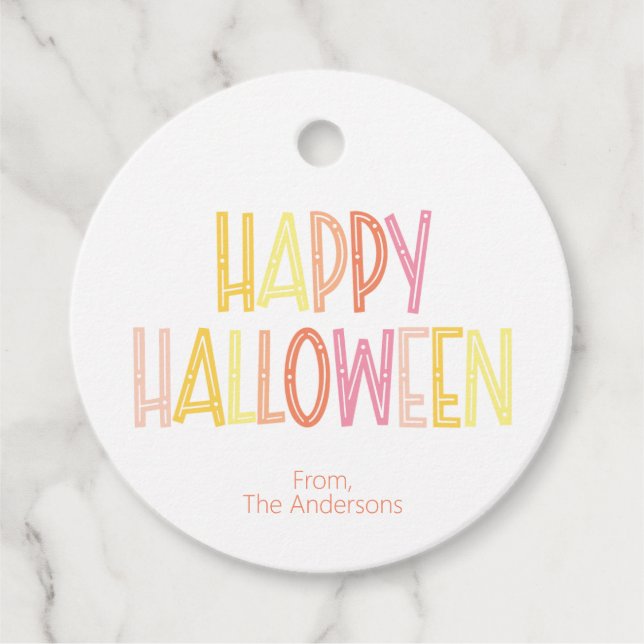 Etiquetas Para Lembrancinhas Preppy Happy Halloween (Frente)
