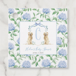 Etiquetas Para Lembrancinhas Preppy Southern Blue Dog Chá de fraldas