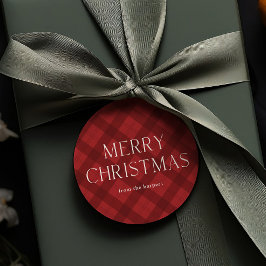 Etiquetas Para Lembrancinhas Presente Alegre Natal Xadrez Vermelho