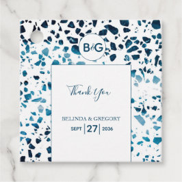 Etiquetas Para Lembrancinhas Presente de Casamento Azul do Mosaico do Abstrato 