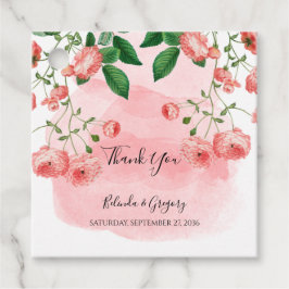 Etiquetas Para Lembrancinhas Presente de Casamento Botânico Floral, Cor-de-Rosa