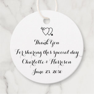 Etiquetas Para Lembrancinhas Presente de casamento dos corações brancos pretos