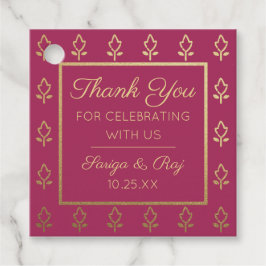 Etiquetas Para Lembrancinhas Presente de devolução do casamento da flor Dourada