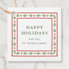 Etiquetas Para Lembrancinhas Presente de Feriado Inspirado por Folhas Vermelhas