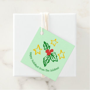 Etiquetas Para Lembrancinhas Presente de Natal Doodle Holly Berry Presente de N