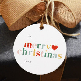 Etiquetas Para Lembrancinhas Presente de Natal Feliz e Colorido Moderno