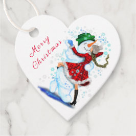 Etiquetas Para Lembrancinhas Presente de Natal Marcação de Snowman e Dança de R