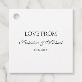 Etiquetas Para Lembrancinhas Presente de Script de Casamento Minimalista Elegan