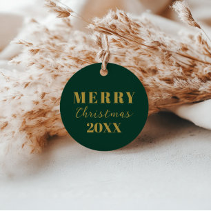 Etiquetas Para Lembrancinhas Presente Dourado Verde de Natal Mérito Moderno e M