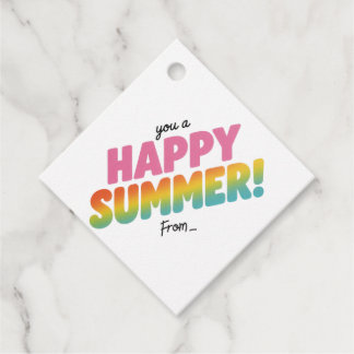 Etiquetas Para Lembrancinhas Presente Feliz de Verão com Conchas – Verde Pastel