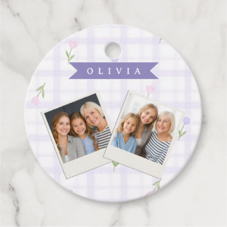 Etiquetas Para Lembrancinhas Presente Personalizado com Nome Floral Xadrez Lava