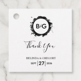 Etiquetas Para Lembrancinhas Presente Simples de Casamento Branco Negro