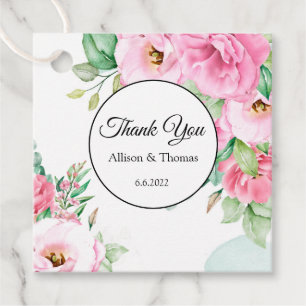 Etiquetas Para Lembrancinhas Presente Tag Rosa Floral Obrigado
